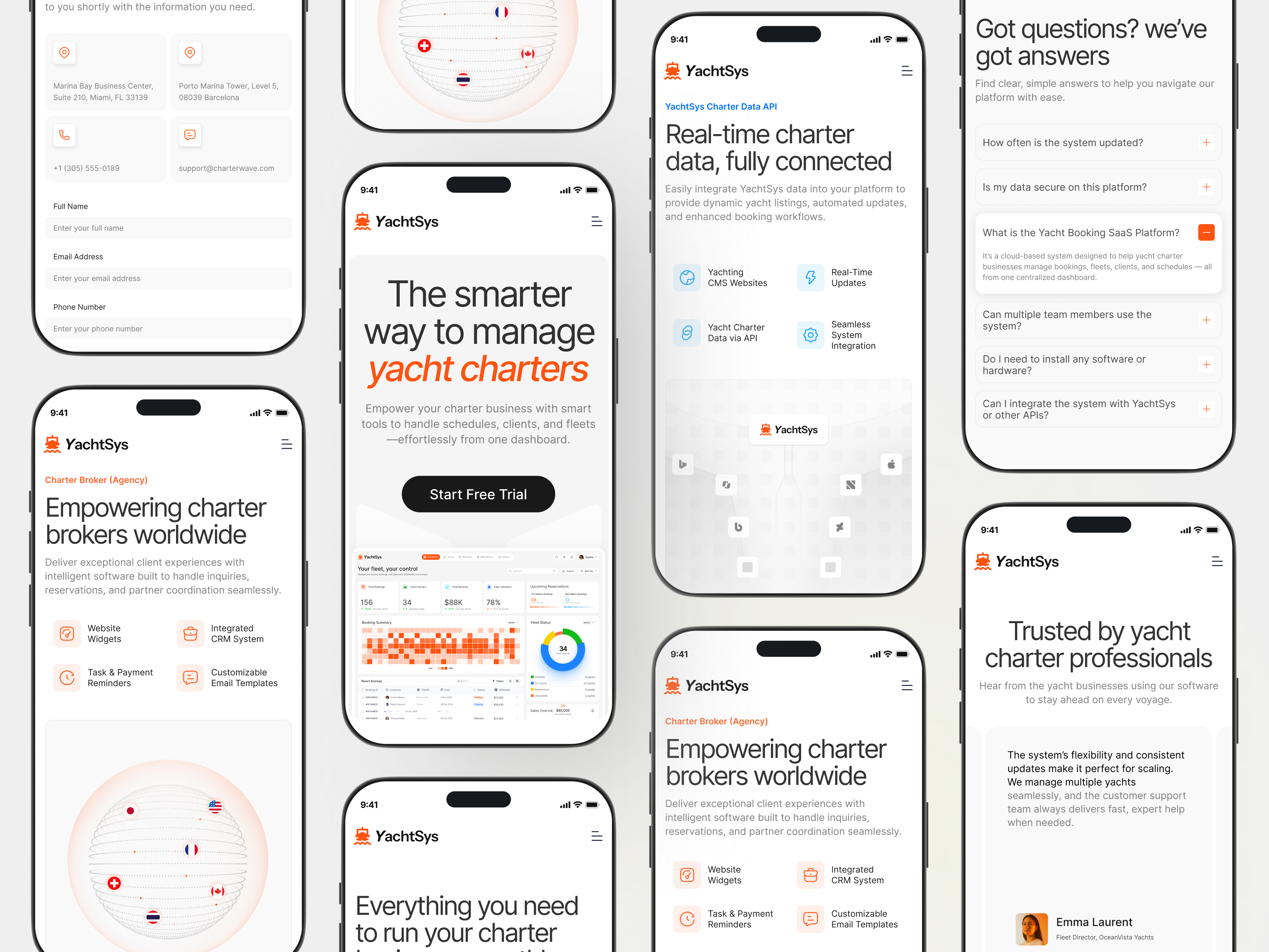 YachtSys — Smart Booking Manager Redesign responsive design product service startup ui ux web
