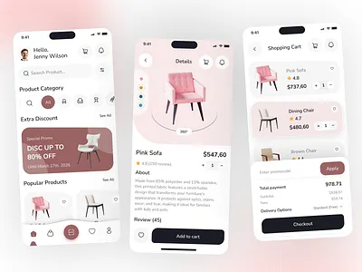 E-Commerce Mobile App Design | Smart Furniture app design e commerce furniture app furniture store mobile app mobile application modern online shop online store ui ux