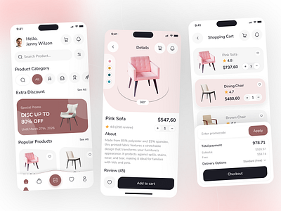 E-Commerce Mobile App Design | Smart Furniture app design e commerce furniture app furniture store mobile app mobile application modern online shop online store ui ux