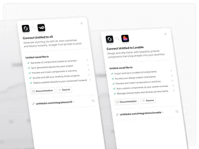 Connect integrations — Untitled UI integrations modal product design slideout ui design user interface