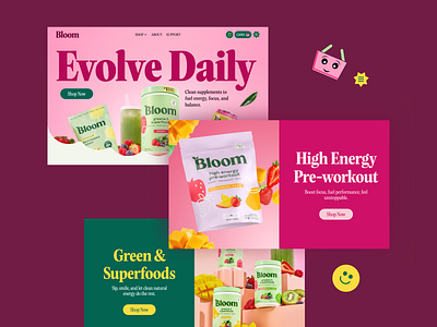 Supplement & Wellness Ecommerce Website design colorful design conversion design creative direction ecommerce ui health health brand homepage design lifestyle brand modern layout product branding rebrandign storytelling design supplement brand uiux web design website redesign wellness brand