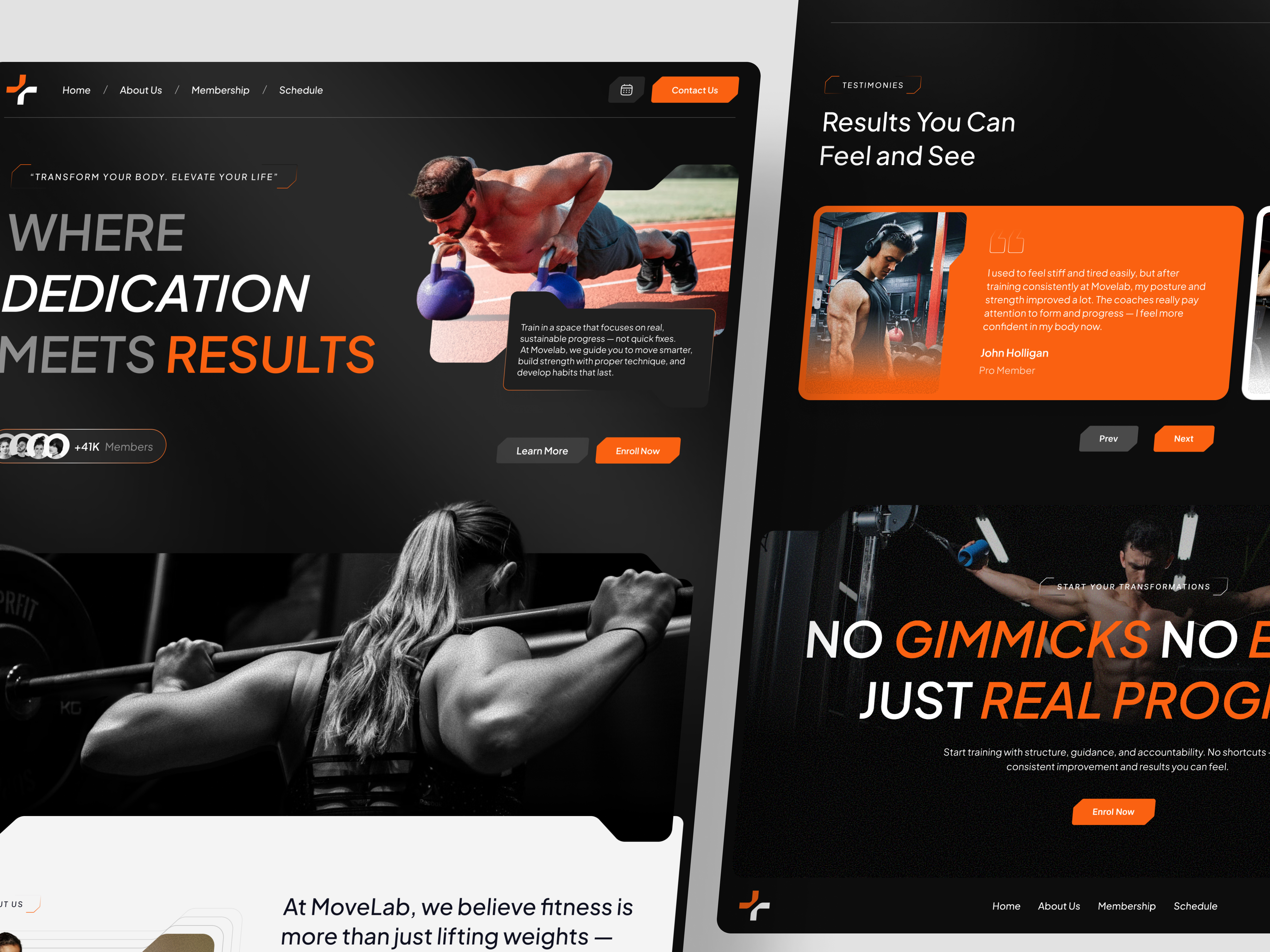 Example of MoveLab – Personal Training Web UI Concept