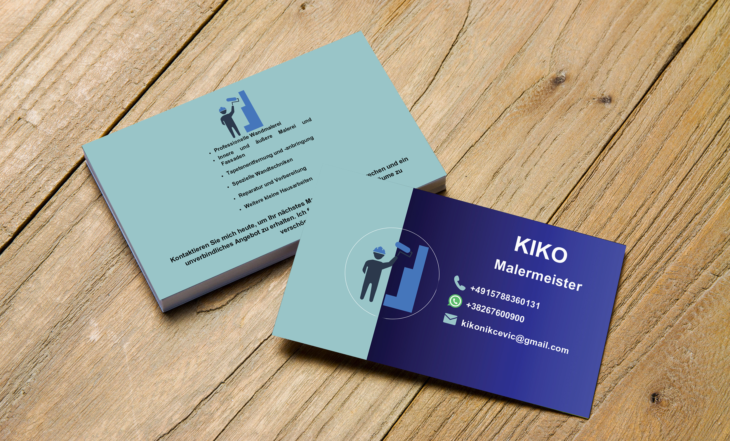 Double Sided Business Card - Malermeister branding business card card creative business card design design graphic design illustration logo mockup modern stationery design visiting card