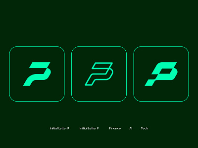 Letter P + Letter F + Fintech Logo brand designer brand idenity branding finance fintech letter f letter p logo logo design logo designer minimal tech