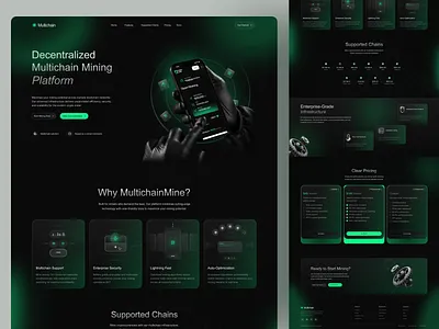 Mining Across All Blockchains 3d ai powered blockchain concept crypto crypto landing page crypto portfolio crypto trading crypto trading website crypto website cybersecurity designinspiration fintech website design landing page mining platform wallet landing page web design web design crypto trading web3