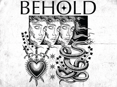 BEHOLD art illustration merch streetwear tshirt vector