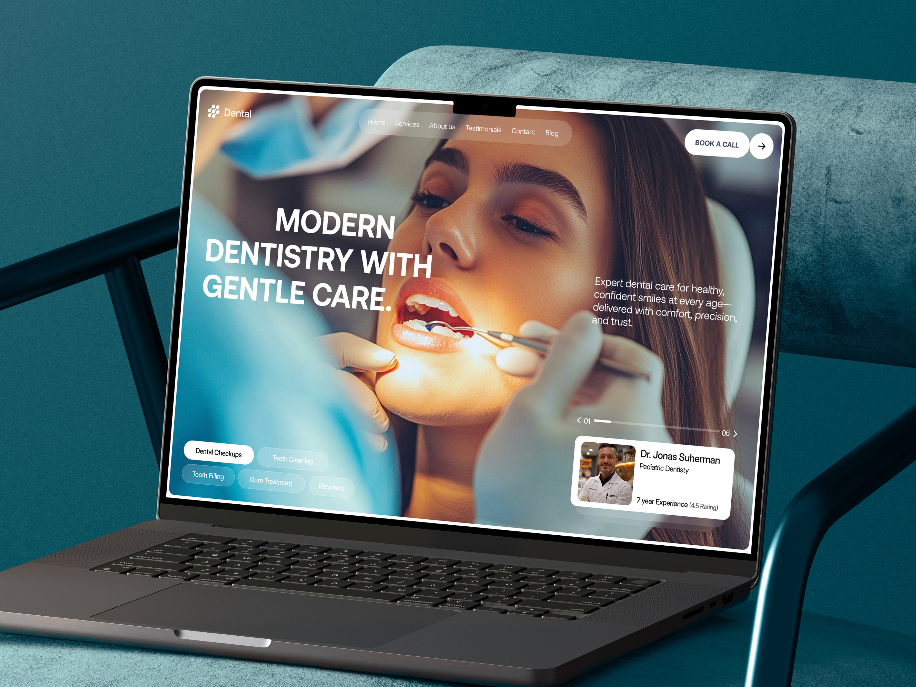 Example of Modern Dental Care Landing  And Website 