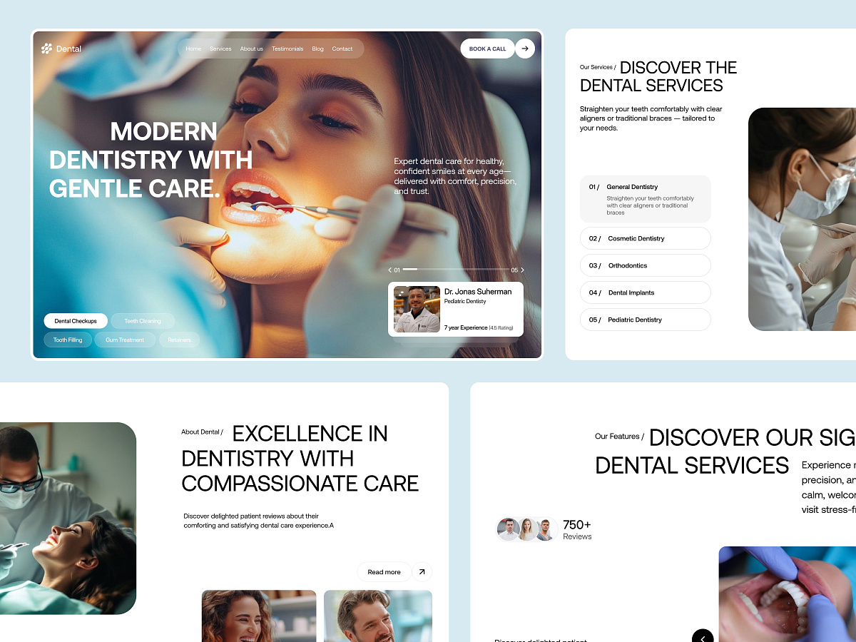 Modern dental care Landing Page and Website Image 2