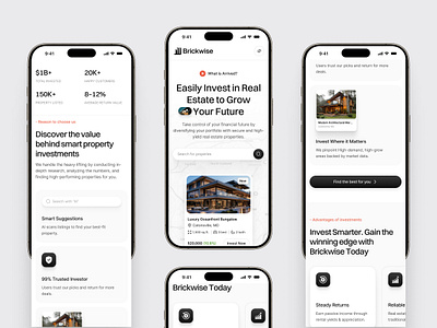 🏠 Responsive Real Estate Landing Page clean ui landing page design minimal design mobile responsive modern ui property investment property management real estate design real estate landing page real estate platform real estate ui real estate website responsive landing page ui ui design uiux design ux design web design