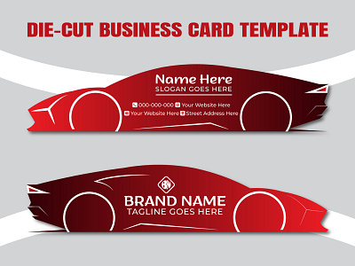 Modern Die-Cut Car-Shaped Visiting Card agency business business card car card company creative custom cutting design designer die cut graphic design infographic modern name card professional race vector visiting card