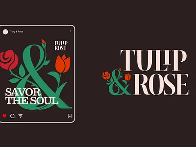 Rose&Tulip ampersand branding graphic design logotype restaurant rose tulip