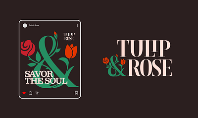 Rose&Tulip ampersand branding graphic design logotype restaurant rose tulip