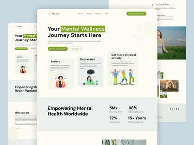 Mental Health Website Landing Page 2025 blinto landing page mentai health website mental health mental health website ui ui uiux