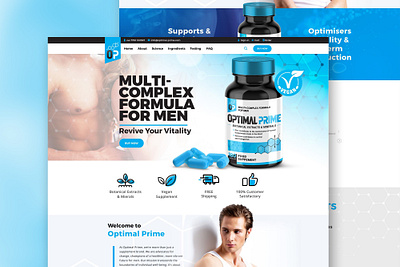 Website Design for Optimal Prime clean clinical creative design e commerce formula graphic design landing page logo modern professional supplement web website wordpress
