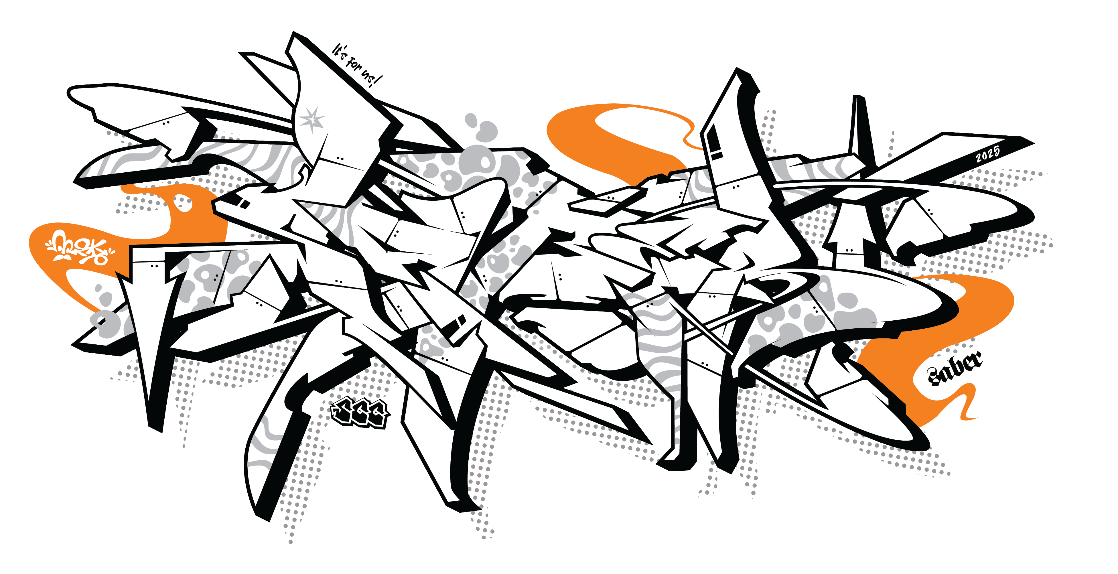 SCC Name Swap (fixer 1) - SABER graffiti illustration typography vector