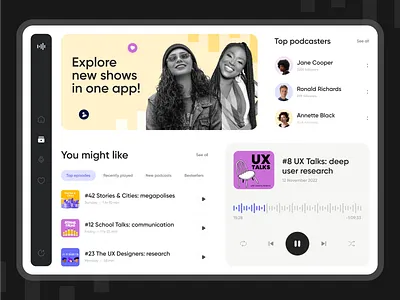 Flowcast - Dashboard UX/UI design for podcast platform dashboard dashboard design digital product design platform platform design product design ui ux web app web app design web application web design