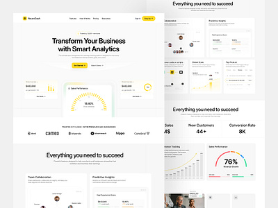 NeuroDash | Smart Analytics SaaS Landing Page analytics business intelligence design landing page marketing platform modern saas ui performance insights saas ui web design website