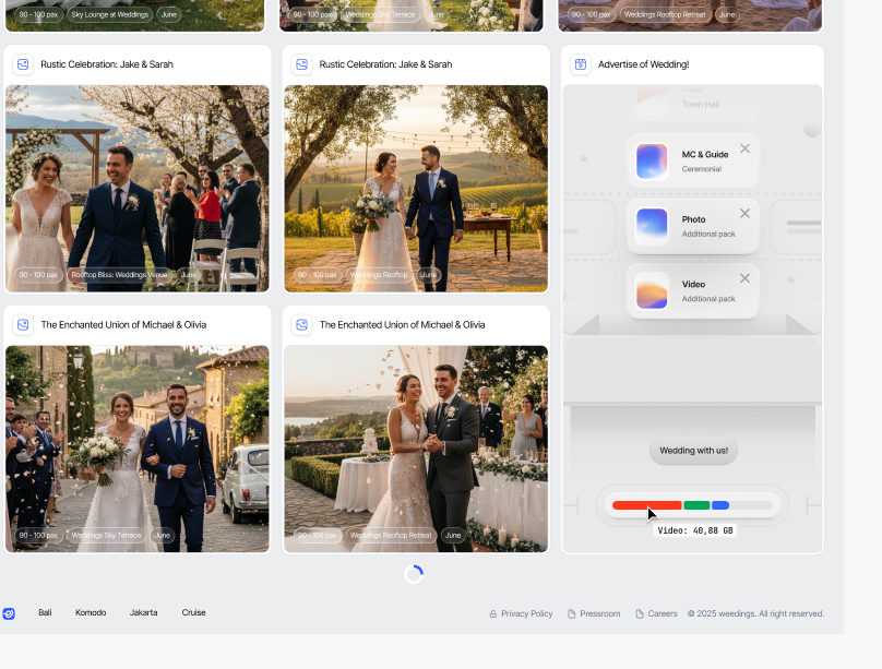 Weddings Landing Page design event illustration landingpage marketing private typography ui ux website wedding weddinghall