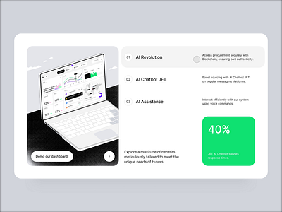 Hover effect for an aviation procurement website animation aviation hover interraction outcrowd saas ui ux uxui