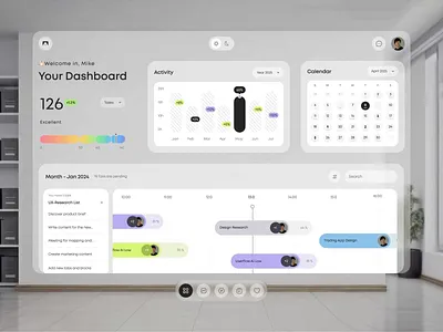 Task Tracker Dashboard activity animation board calendar charts clean dashboard desktop homepage interface light theme modern motion motion design statistic task manager task tracker ui uiux web design
