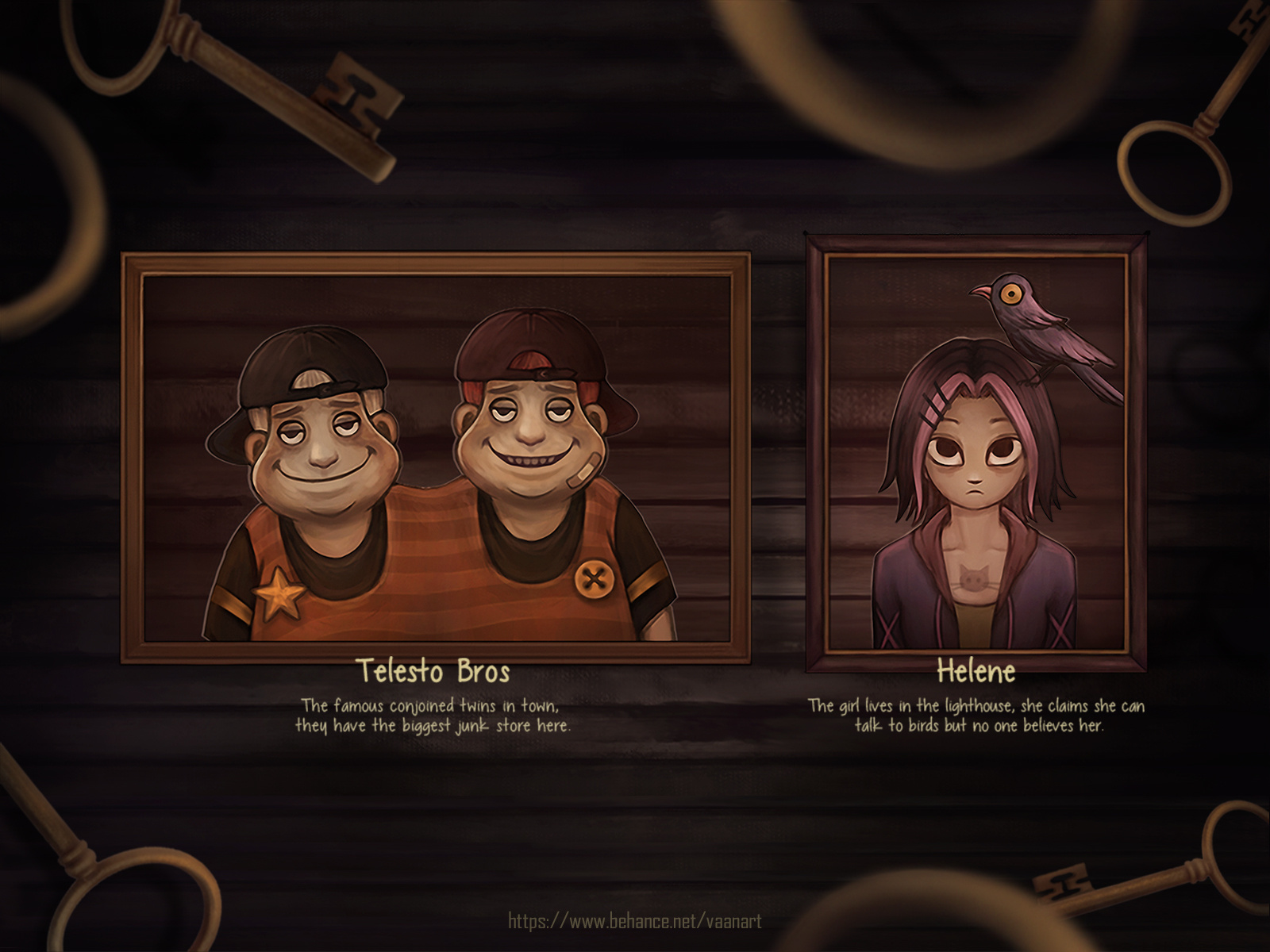 Outside | Character app art artist boy character dark design game girl horror illustration ui ux vaanart