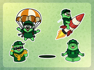 Gopher - Animated Stickers Set 2d animation bodymovin cartoon character design cute funny gopher illustration json loop meditation miner motion motion graphics parachute rapper rocket sticker vector