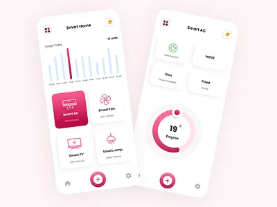 Smart Home App UI Concept Design Figma adobe xd app app design app ui app ui design control app design figma graphic design illustration smart air conditioner smart fan smart home smart tv ui ui design ui designer ui ux ux design web app