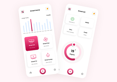 Smart Home App UI Concept Design Figma adobe xd app app design app ui app ui design control app design figma graphic design illustration smart air conditioner smart fan smart home smart tv ui ui design ui designer ui ux ux design web app