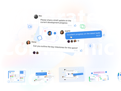 Illustrations for Team Collaboration Platform app design business collaboration communication concept dashboard illustration minimal modern productivity project management remote work saas team teamwork ui vector web workflow workspace