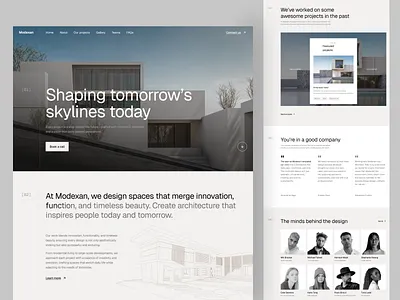 Modexan - Architecture Website agency architect architecture clean construction framer home house interior landing page portfolio property real estate residence studio ui vektora web web design webflow