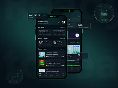Trading Education Mobile App UX/UI appdesign design education finance fintech interface learning minimal mobile app modern trading uidesign uiux uxdesign
