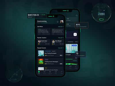 Trading Education Mobile App UX/UI appdesign design education finance fintech interface learning minimal mobile app modern trading uidesign uiux uxdesign