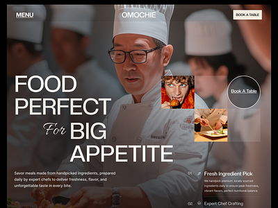 Omochie - Food Craft Website Landing Page UI Design animation chef claude food framer graphic design landing page logo relume restaurant uiux webflow website