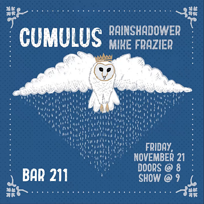 Welcome Back To Me acoustic after effects animation calm clouds flight cycle gif halftone illustration indie rock looping gif masks mograph motion graphics moving poster owl procreate rain texture wings