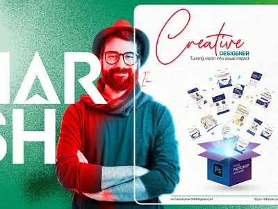 Creative Designer Portfolio — Turning Vision into Visual Impact branddesign creativeartwork creativedesigner designerlife designinspiration digitalart dribbbleshowcase graphicdesign photoshopdesign portfoliodesign posterdesign visualidentity