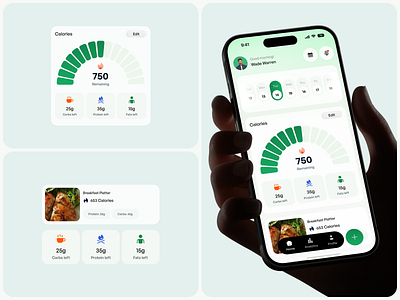 Fitness & Nutrition Tracker App activity tracke app design calorie tracke health app minimal mobile mobile app mobile app design mobile apps ui ui design
