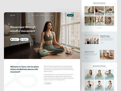 Yovra | Yoga Website fitness fitness web health landing page meditation ui meditation website mindfullness ui ux yoga yoga website