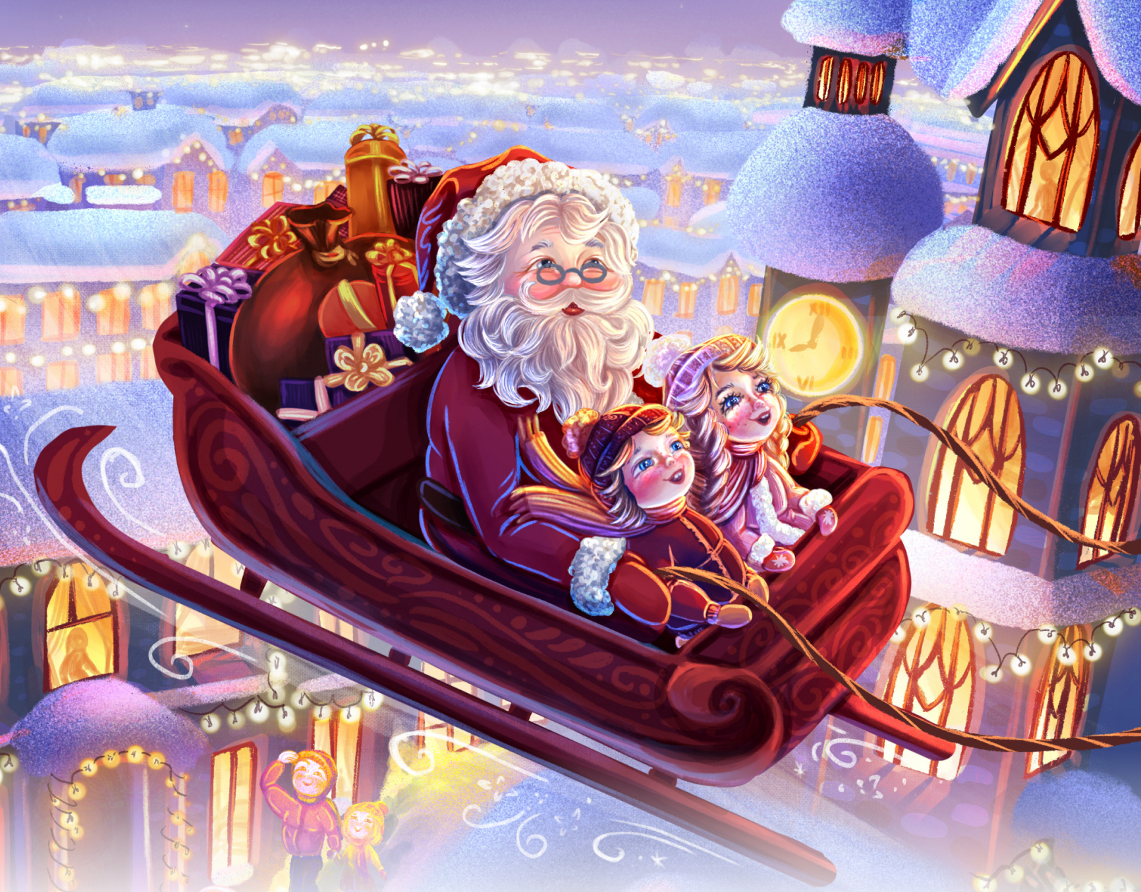 Christmas illustration for a children's book spread 2d artist art artist book illustration book spread design character design childrens illustration childrens storybook christmas digital art digital illustration illustration illustrator kids book procreate whimsical illustration