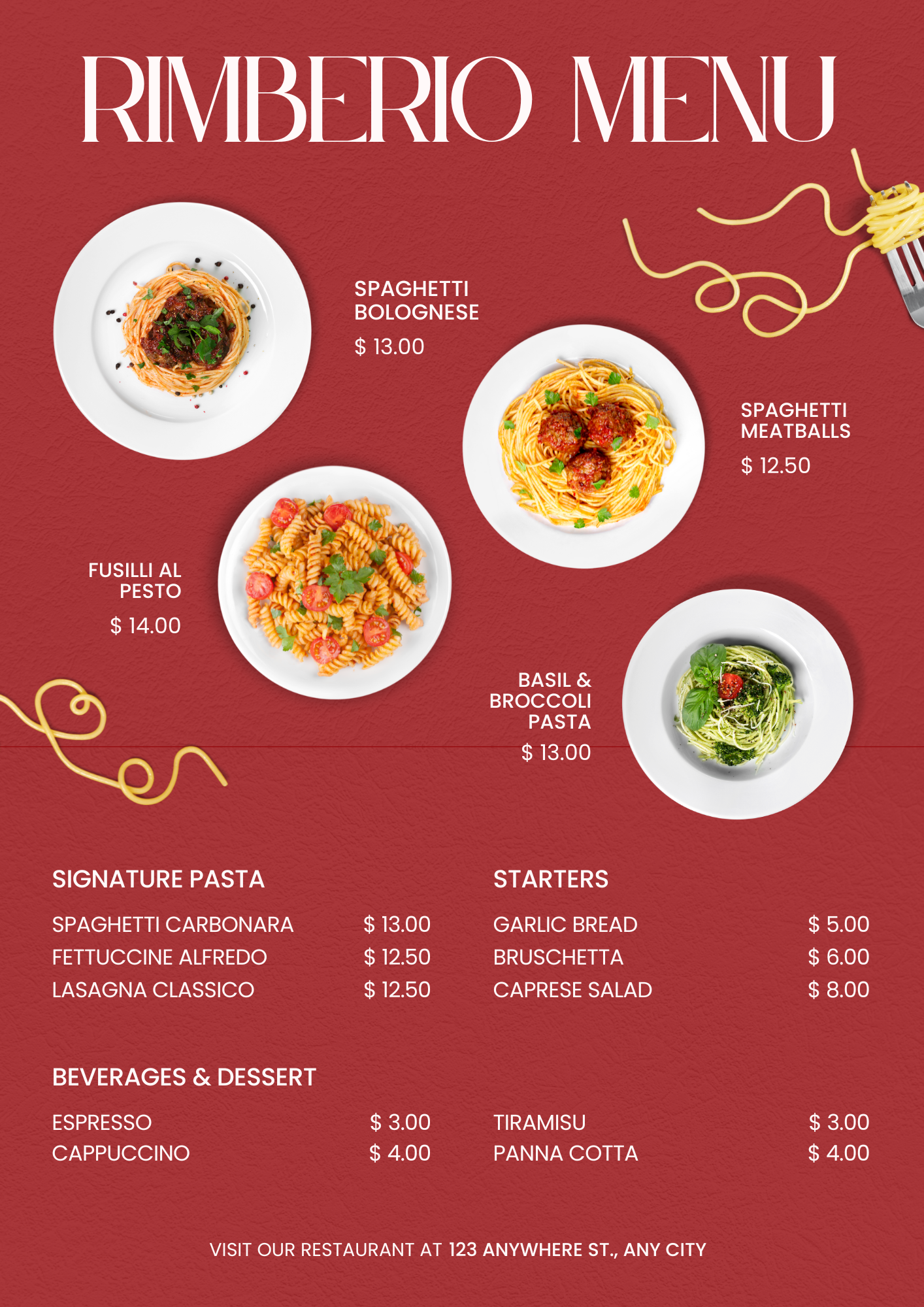 Restaurant Food Menu