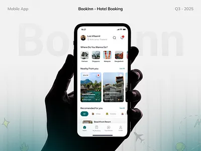 🏨 BookInn – Hotel Booking App bookingui cleanui hotelbookingapp iosdesign minimaldesign mobileappdesign productdesign travelapp travelux userexperience uxuidesign
