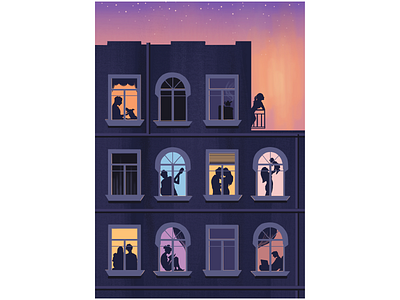 City Life adobe illustrator artwork building citylife cityscape digital art digital illustration digital painting graphic design illustration landscape nightlife silhouettes vector art vector illustration