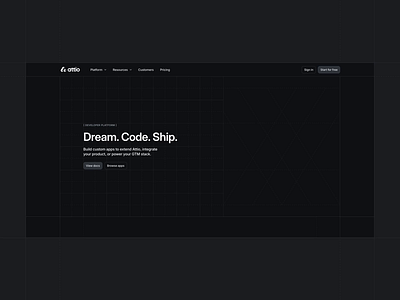 Attio Developer Platform abstract ai animation api bento brand identity branding crm dark developer geometric grid illustration interactive landing page minimal sdk typography ui website