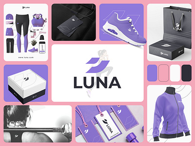 Luna Gym wear - Visual Identity Design abstract bird logo bold logo brand identity brand logo branding business logo create logo feminine logo gym logo gymwear logo logo logo design minimal modern logo premium logo visual identity