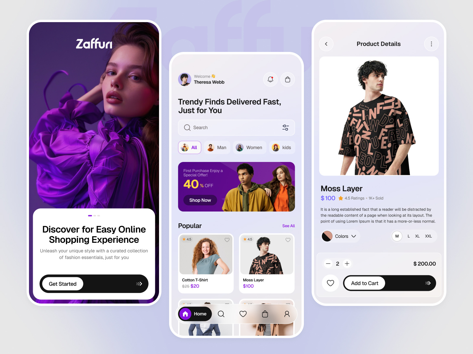 Zaffuri: Your All-in-One Style & Fashion Companion app design cllothing e commerce ecommerce ecommerce store fashion fashion app fashion brand fashion store minimal design mobile ui modern design online shopping online store product design retail shopping app style ui uiux
