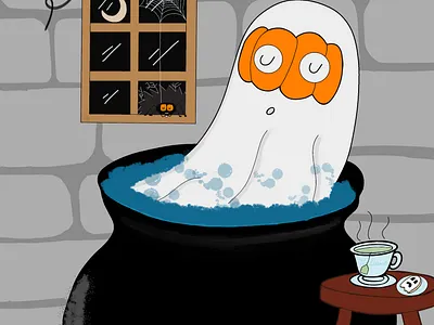 Halloween chills design digital art ghost illustration
