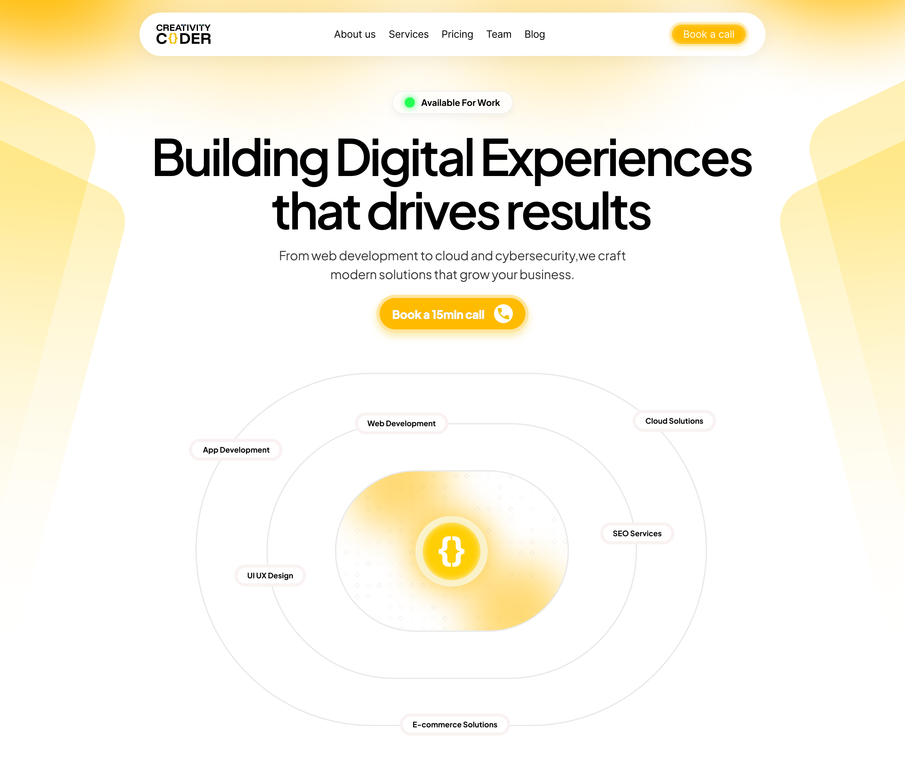 Hero section design for agency animation graphic design ui
