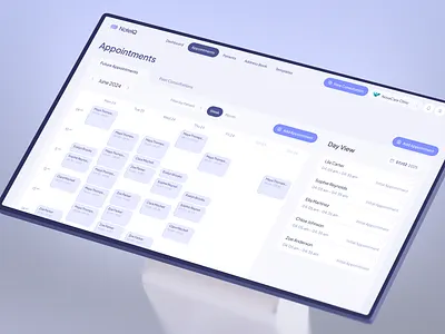 Appointments Interface for EMR Platform ai appointment clinic dashboard doctor emr medical saas web app