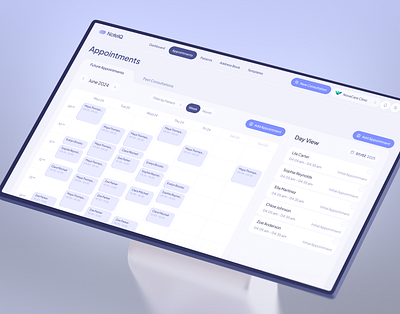 Appointments Interface for EMR Platform ai appointment clinic dashboard doctor emr medical saas web app