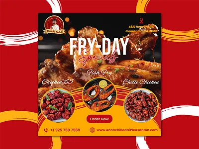 Food post design for AnnachiKadai chicken fry food food post design food poster fry poster instagram food post marketing poster social media design social media marketing social media post tempting food poster