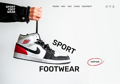 Main screen for Sneakers store design figma footwear main screen online store shoes sneakers sport ui uiux design web design